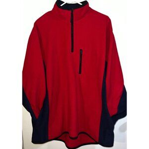 Old Navy Mens Red & Blue Fleece Pullover Half-Zip Chest Pocket Size XL